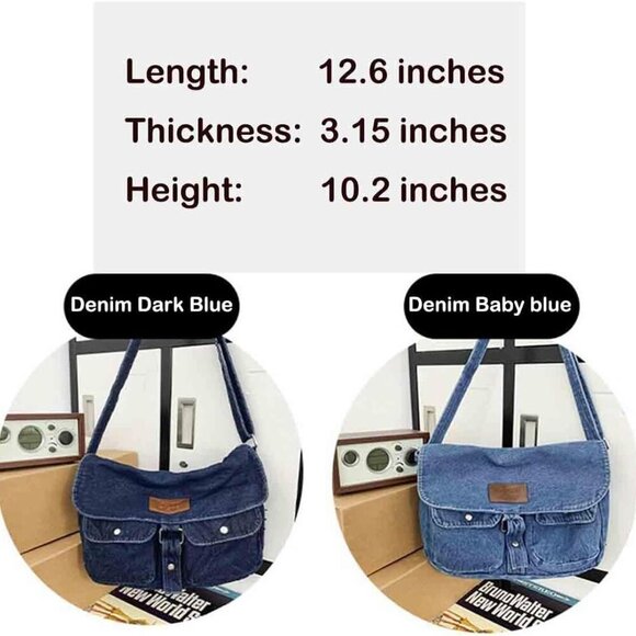 Fashion denim handbag shoulder bag large capacity retro Messenger bag bag for me - Picture 7 of 7